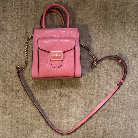 Coach Pink Crossbody Bag with Chain Strap - Picture 1 of 6